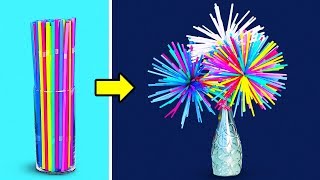 11 COOL CRAFTS WITH STRAWS [upl. by Lekym]