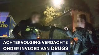 Politie  Achtervolging  Rijden onder invloed van drugs  Rijden met een ongeldig rijbewijs [upl. by Jorgan]