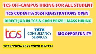 TCS Off Campus Hiring 2024  TCS CodeVita  Any Students Eligible  No  Criteria [upl. by Tuhn990]