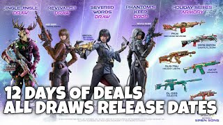 OFFICIAL RELEASE DATES OF S11 LUCKY DRAWS MYTHIC SIREN amp DISCOUNTS ON DRAWS 12 DAYS OF DEALS CODM [upl. by Eziechiele]