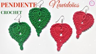 PENDIENTES CROCHET FOR NAVIDAD🎄 HANDWORK DIY [upl. by Sabsay]