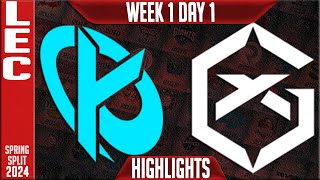 KC vs GX Highlights  LEC Spring 2024 W1D1  Karmine Corp vs GiantX [upl. by Lemak]