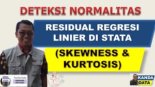 Deteksi Normalitas Residual Skewness dan Kurtosis di STATA [upl. by Natal]