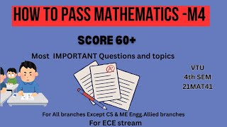 Engineering Maths M4 VTU  How to score good marks in vtu m4 exam  How to pass engineering maths [upl. by Ardnekan]