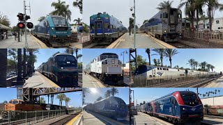 Colorful Trains in Carlsbad Fullerton and Glendale High Speed BNSF Rock Train SCAX 861 and More [upl. by Benyamin]