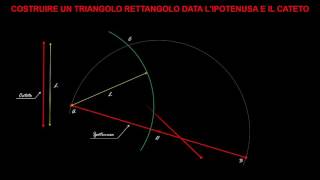 COSTRUIRE UN TRIANGOLO RETTANGOLO DATA LIPOTENUSA E IL CATETO [upl. by Gwenni]