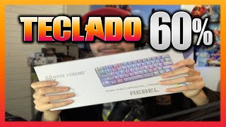 UNBOXING TECLADO HYPE LEGEND REBEL BLANCO 60 RGB  SWITCH OUTEMU RED [upl. by Aliek]