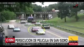 C5N  Policiales Persecución de película en San Isidro [upl. by Ahtiekahs]