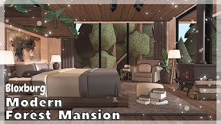 BLOXBURG Modern Forest Mansion Speedbuild interior  full tour Roblox House Build [upl. by Penland]