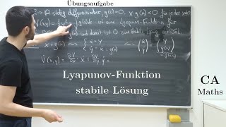 Gewöhnliche DGL Übungsaufgabe  Lyapunov Funktion und stabile Lösung [upl. by Routh]