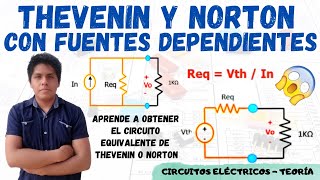 TEOREMA de THEVENIN con FUENTES DEPENDIENTES 😱 ➤ TEOREMA de NORTON con FUENTES DEPENDIENTES 💥 [upl. by Zeiger286]