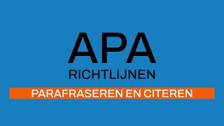 APArichtlijnen 7e editie Parafraseren en Citeren [upl. by Devan]