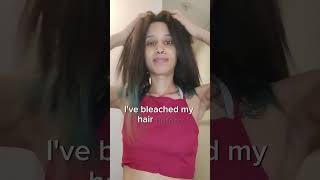 Watch Me Bleach and Dye My Hair Blue 💙💙💙viralvideo bluehair bleachhairfrombrown hairstory [upl. by Carling]