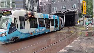 Trams in Den Haag centrum omleiding Randstadrail  ov spotten [upl. by Laius]