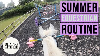 HORSE MORNING ROUTINE  Tack Up and Ride With Me  SUMMER 2020  UK Equestrian YouTuber [upl. by Olds]