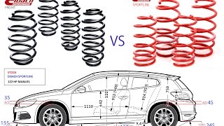 SCIROCCO  eibach prokit vs sportline springs [upl. by Ellenaj585]