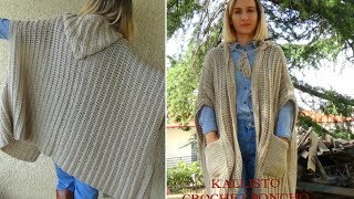 Kallisto Crochet PonchoCardigan Super Easy Pattern [upl. by Devinne211]