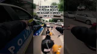 Politia parcata pe pista de biciclete  glovo bike funnyshorts shortsfeed shortsviral politia [upl. by Aicerg]