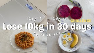 Lose 10kg in 30 days challenge l day 1 to day 6 no exercise [upl. by Eerahc]