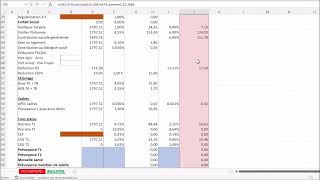 Créer un bulletin de paie sur Excel  2 les retenues salariales le PAS et le net [upl. by Eidissac]