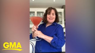 Ina Garten shows us how to make her massive cosmopolitan for a virtual cocktail party [upl. by Erin]