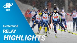 World Cup 2324 Oestersund Women Relay Highlights [upl. by Anesusa]