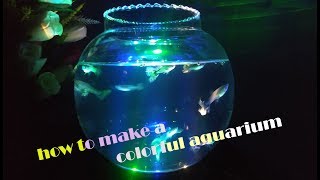 How to make a colorful aquarium  കളർ ഫുൾ അക്വാറിയം എങ്ങനെ ഉണ്ടാക്കാം [upl. by Krever]