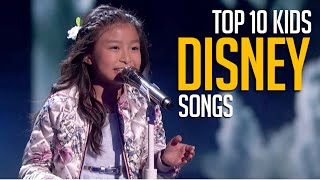 Top 10 Kids Singing DISNEY Songs on Talent Shows [upl. by Annasoh493]