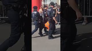 Eco protesters grabbed by police and dragged away upside down [upl. by Kolnick129]