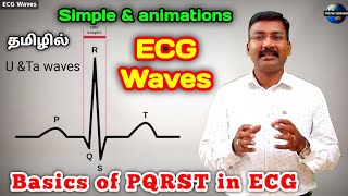 Waves in ECG  tamil explanation BASIC ECG interpretation  ECG video in tamil pstamil [upl. by Suertemed]