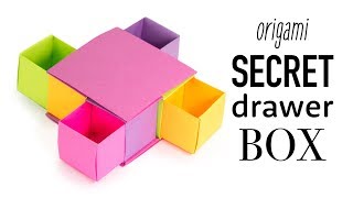 Origami Secret Drawer Box Tutorial  DIY  Paper Kawaii [upl. by Graniah344]