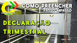 Declaração Trimestral como preencher Segurança social 2024 [upl. by Cacka]