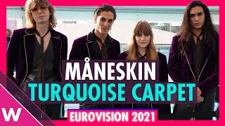 Måneskin Italy  Eurovision 2021 Turquoise Carpet Opening Ceremony  Interview [upl. by Eniluj]