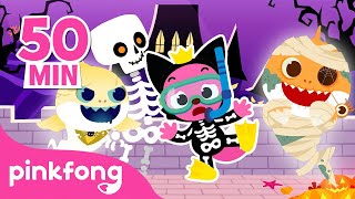 Halloween Zombie Hide and Seek with Shark Family Compilation  Halloween Story  Pinkfong Official [upl. by Enitsed]