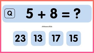 Math Quiz for Kids  One Digit Addition Quiz  Mental Math Quiz for Kids  Quiz Time [upl. by Yekcor]