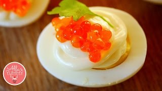 How to make Caviar Eggs  Фаршированные яйца с икрой [upl. by Stedt478]