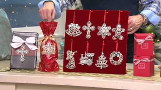 Lenox Set of 8 Silver Plated Ornaments with Gift Boxes on QVC [upl. by Nob446]