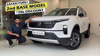 2nd Base amp All Features 2024 Tata Safari Pure  70K Discount  Review [upl. by Arratoon352]