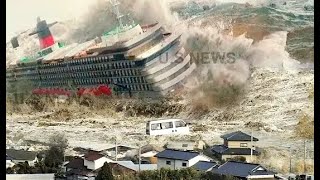 SCARY NATURAL DISASTERS GIANT WAVES IN HURRICANE amp TSUNAMI CRASH SHIPS amp CARS [upl. by Egduj]