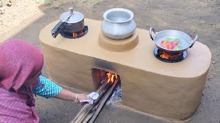 How to make multiple Clay Stove । Primitive Technology of Outdoor Chulha ।Village stove makingviral [upl. by Mosra]