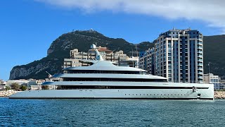 Savannah 81m FeadshipNL Built SuperYacht Docking In Gibraltar [upl. by Yalcrab]