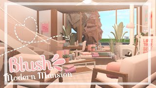 BLOXBURG Blush Modern Mansion House Build [upl. by Enyad]