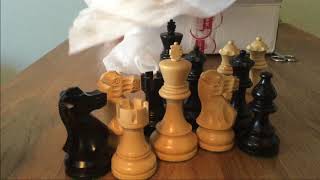 UNBOXING American Staunton Chess Pieces in BoxwoodEbony black from ChessBazaar [upl. by Nary]