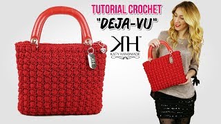 TUTORIAL BORSE UNCINETTO  quotDejaVuquot CROCHET BAG  PUNTO CARAMELLA ♡ Katy Handmade [upl. by Arodal]