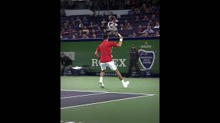 Rare Djokovic Trick Shot 🤯 [upl. by Ruosnam]