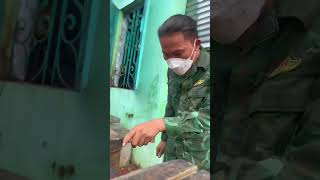 master of sharpness l KNIFE VIET NAM woodworking damascuschefknife diy knifevietnam shorts [upl. by Sherrod]