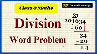 Class 3 Maths Division Word Problemsgenerallearnings91 [upl. by Thibaut]