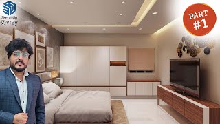 Part  1  SketchUp Turtorial  Bedroom interior with Vray [upl. by Humble]