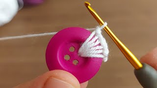 Beautiful Crochet Knitting with Button 🎉 Surprise Örgü Modeli [upl. by Ameh257]