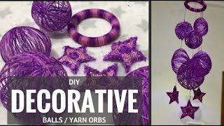 DIY Yarn Balls  Make Decorative Balls and Yarn Orbs  Yarn Crafts Balloon Balls [upl. by Granlund]